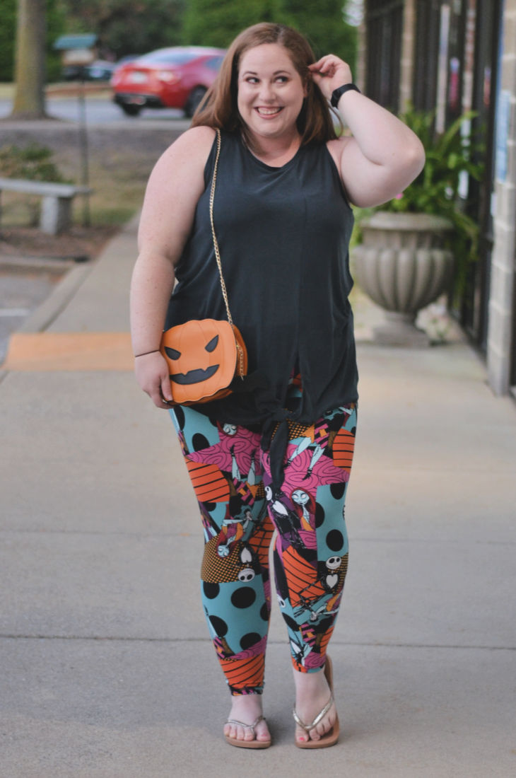 Fall Outfit Featuring Nightmare Before Christmas Leggings + a Halloween  Purse - Kentucky Girl Ramblings